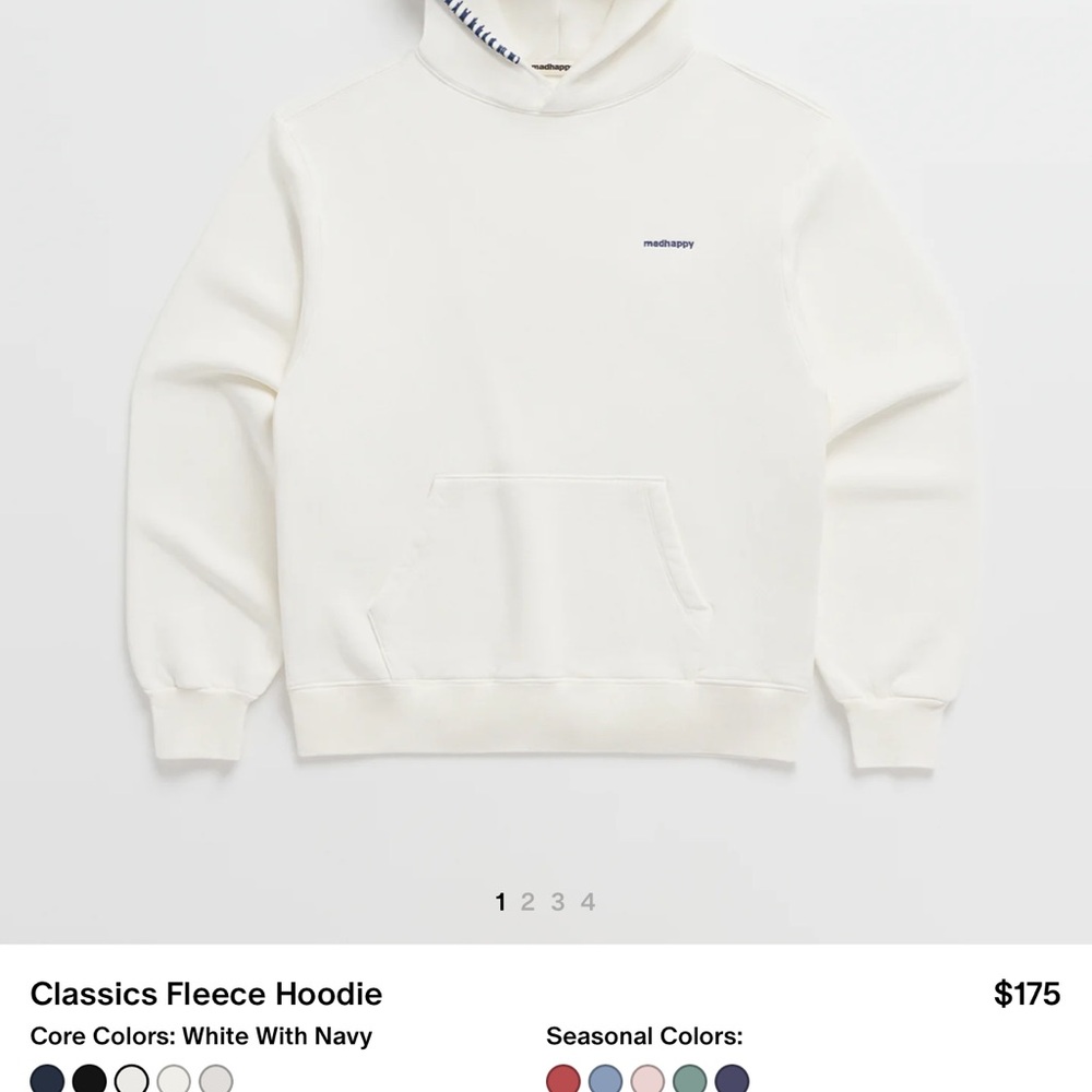 MADHAPPY HOODIE WHITE AND NAVY - Picture 5 of 6